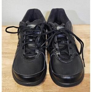 New Balance 577 Walking Shoes Womens 9 B Black Leather Lace Up Low Top WW577BK